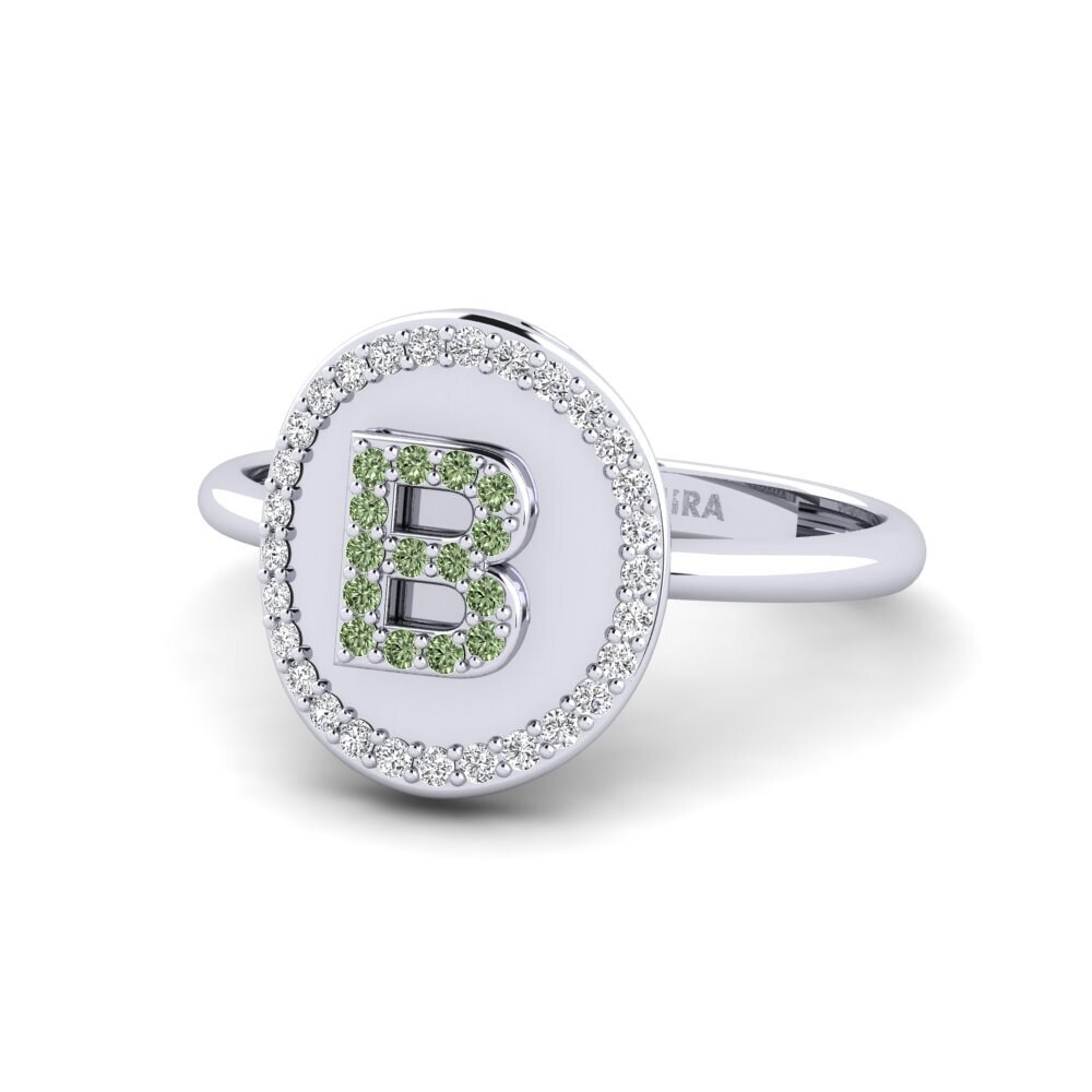 Palladium 950 Grüner Diamant Ringe Cytise B
