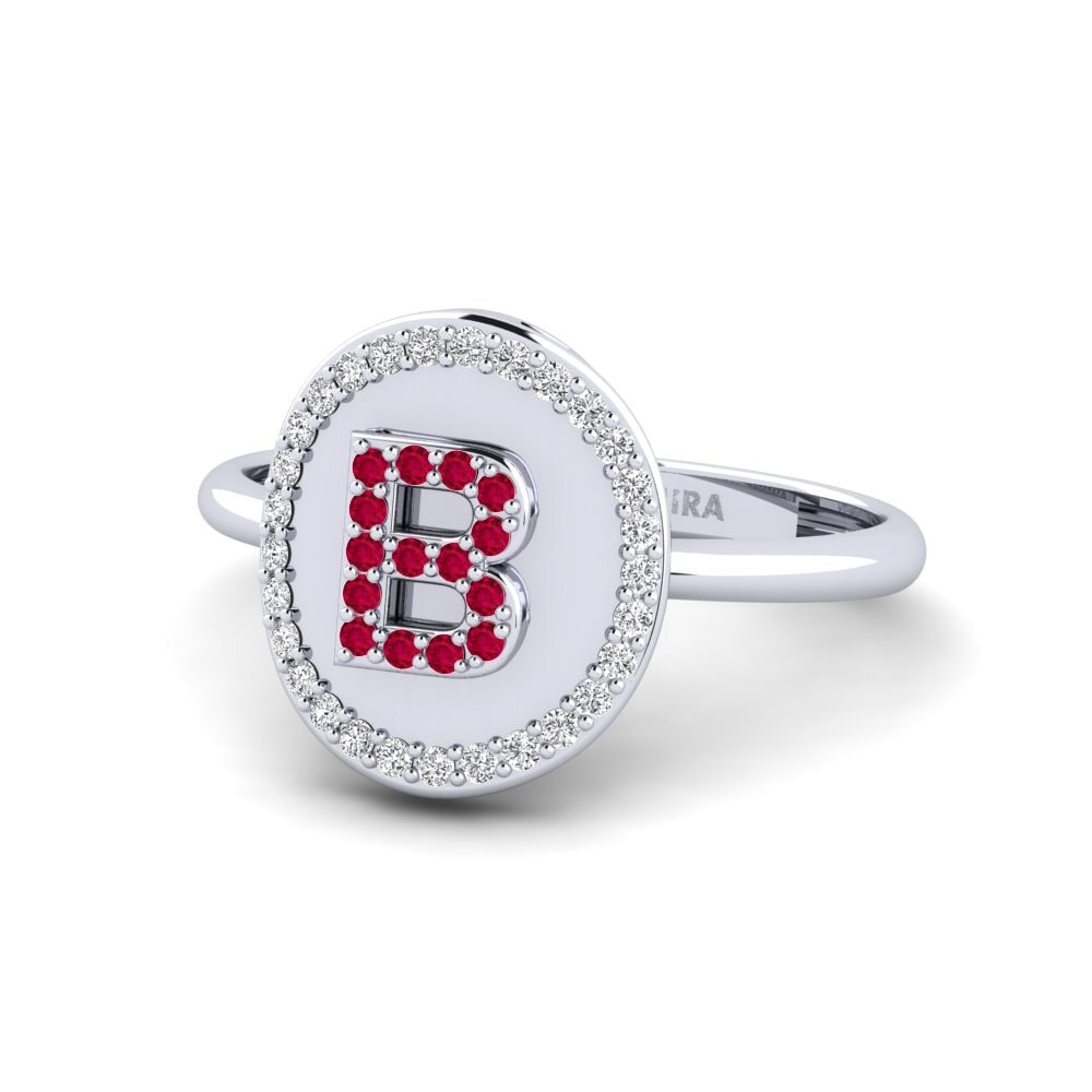 Palladium 950 Rubin Ringe Cytise B