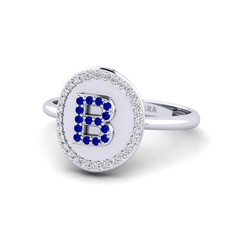 Palladium 950 Saphir Ringe Cytise B