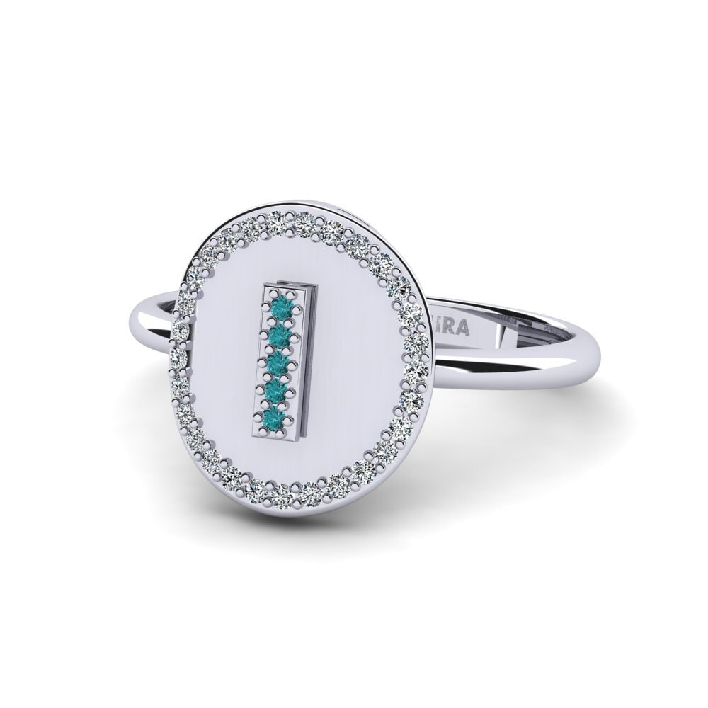 Palladium 950 Blauer Diamant Ringe Cytise I