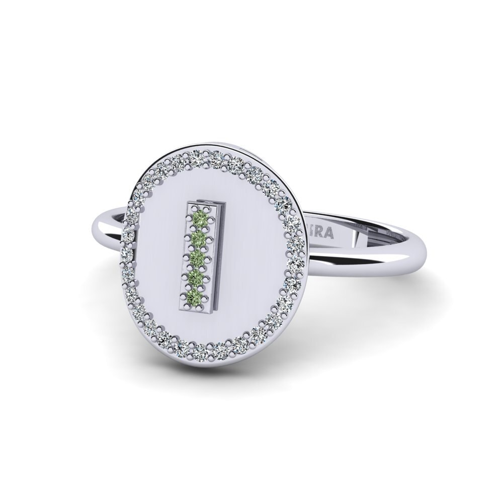 Palladium 950 Grüner Diamant Ringe Cytise I