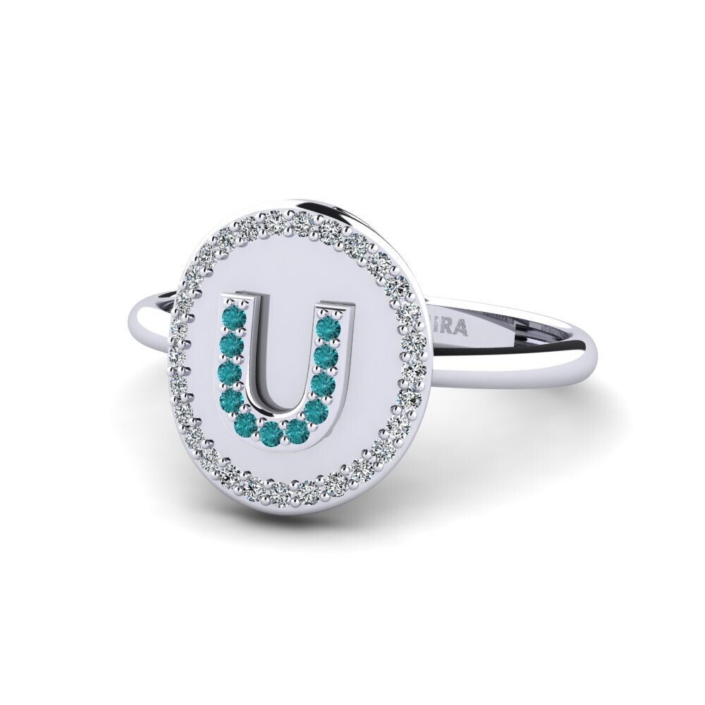 Palladium 950 Blauer Diamant Ringe Cytise U