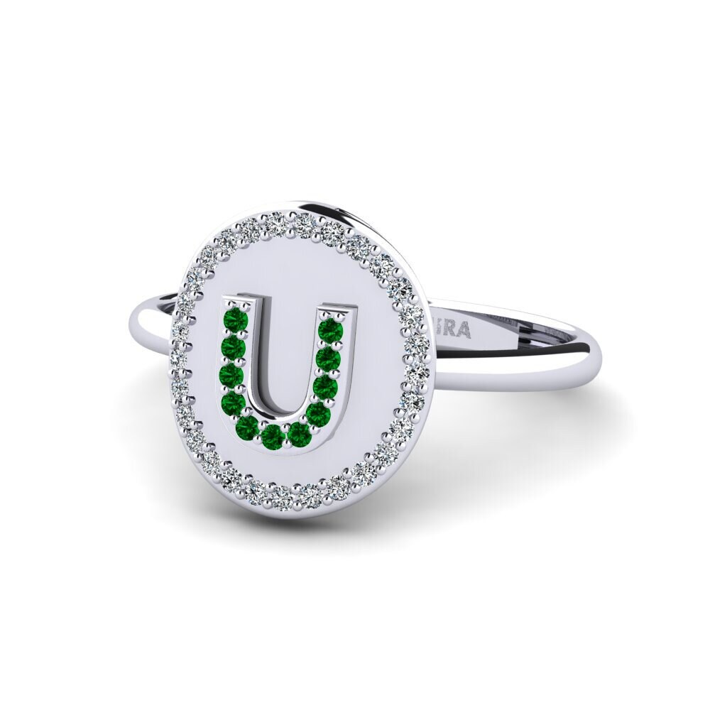 Palladium 950 Grüner Zirkonia Ringe Cytise U