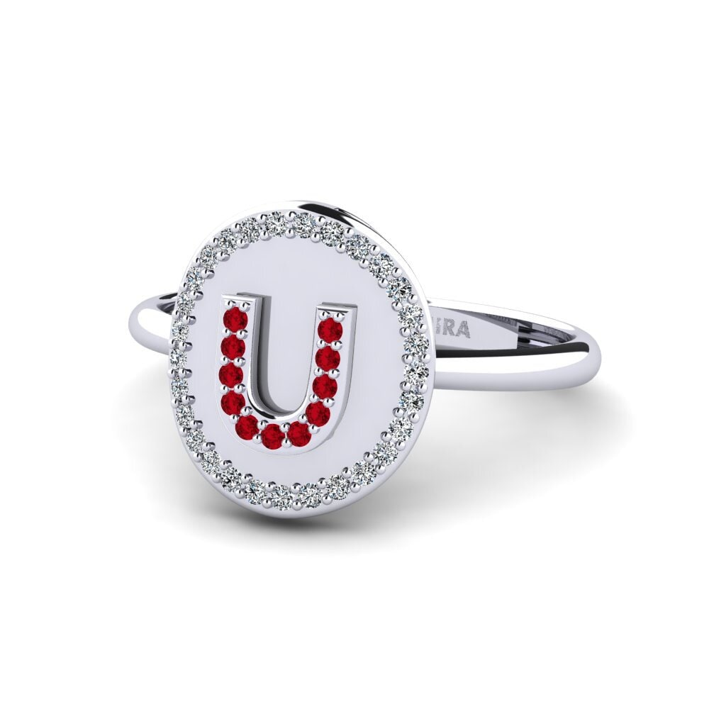 Palladium 950 Roter Zirkonia Ringe Cytise U
