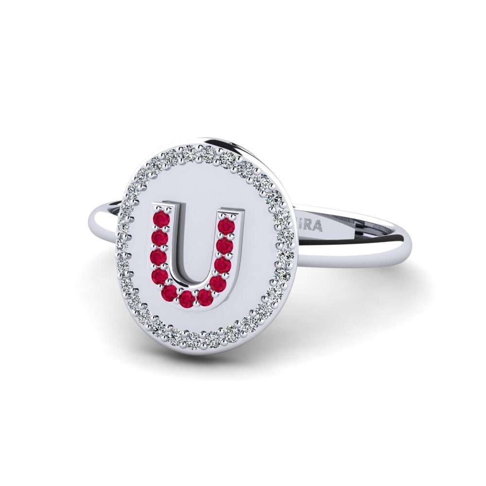 Palladium 950 Rubin Ringe Cytise U