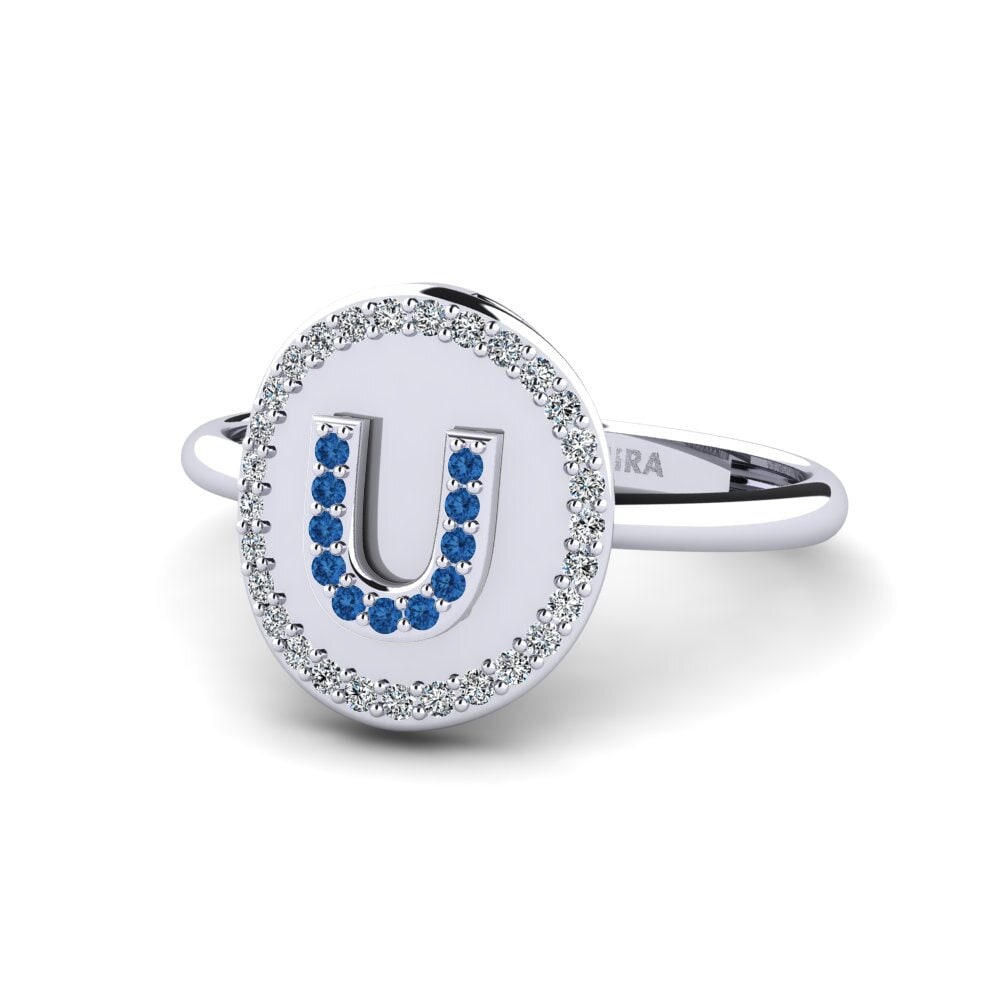 Palladium 950 Dunkelblauer Zirkonia Ringe Cytise U