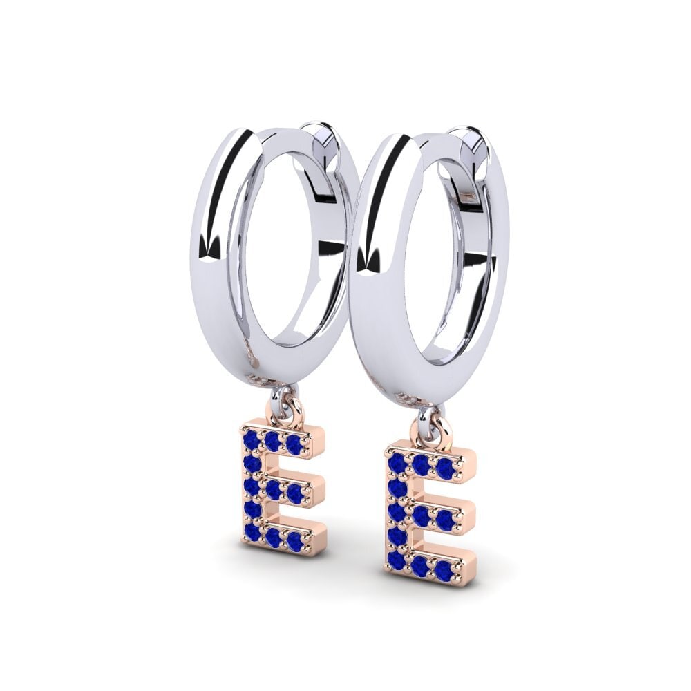 14k Oro Blanco & Rosa Zafiro Pendiente de mujer Medraut E