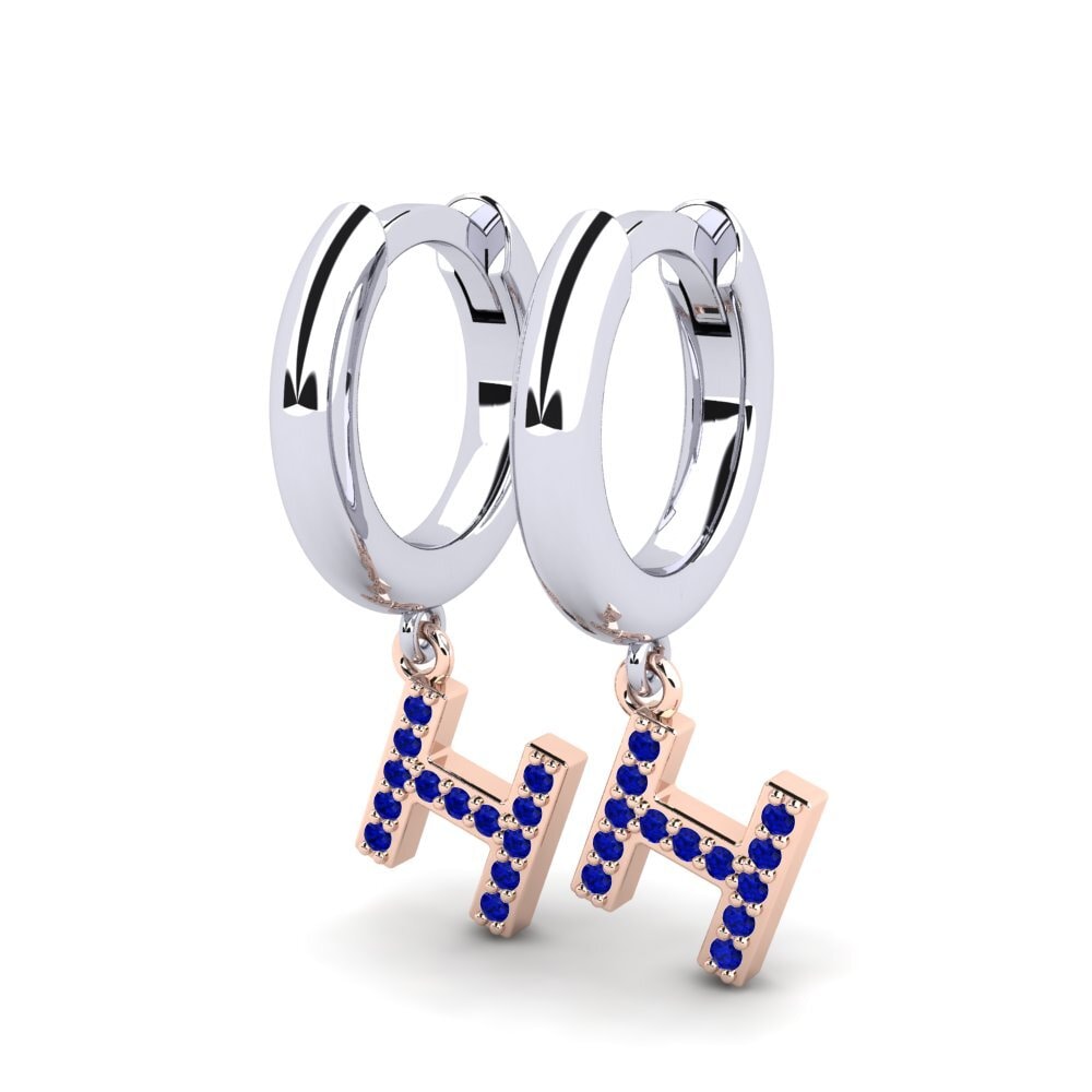 14k Oro Blanco & Rosa Zafiro Pendiente de mujer Medraut H