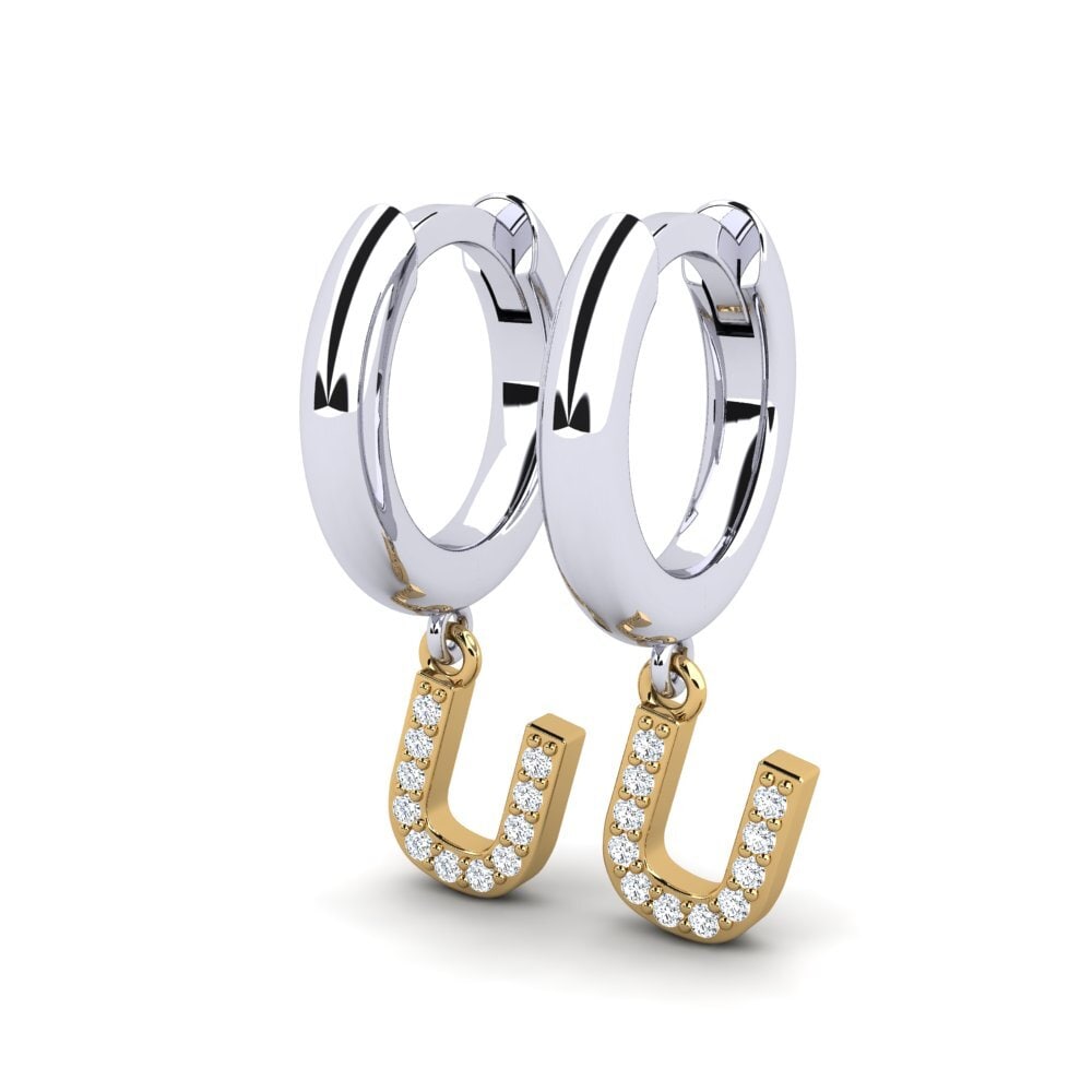 14ct White & Yellow Gold Women's Earring Medraut U