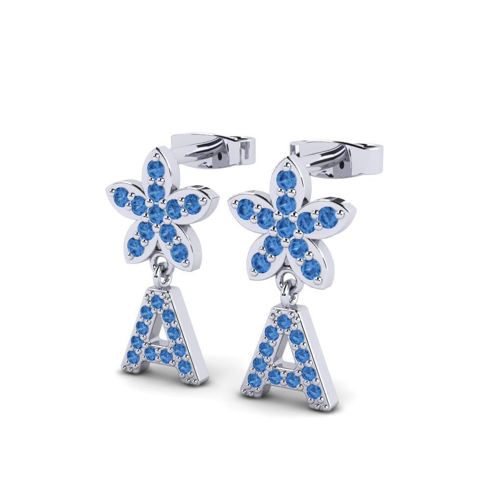 Dark Blue Zirconia Women's Earring Miori A