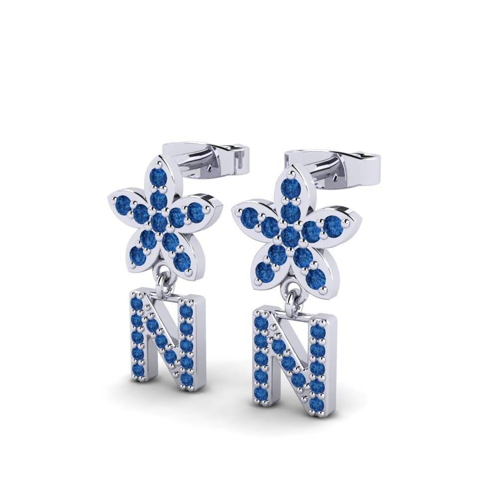 Dark Blue Zirconia Women's Earring Miori N