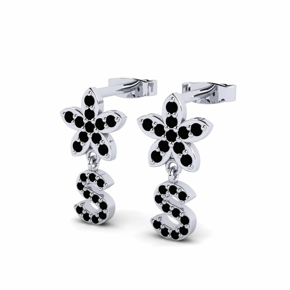 Boucle d'oreille femme Miori S Onyx Noir