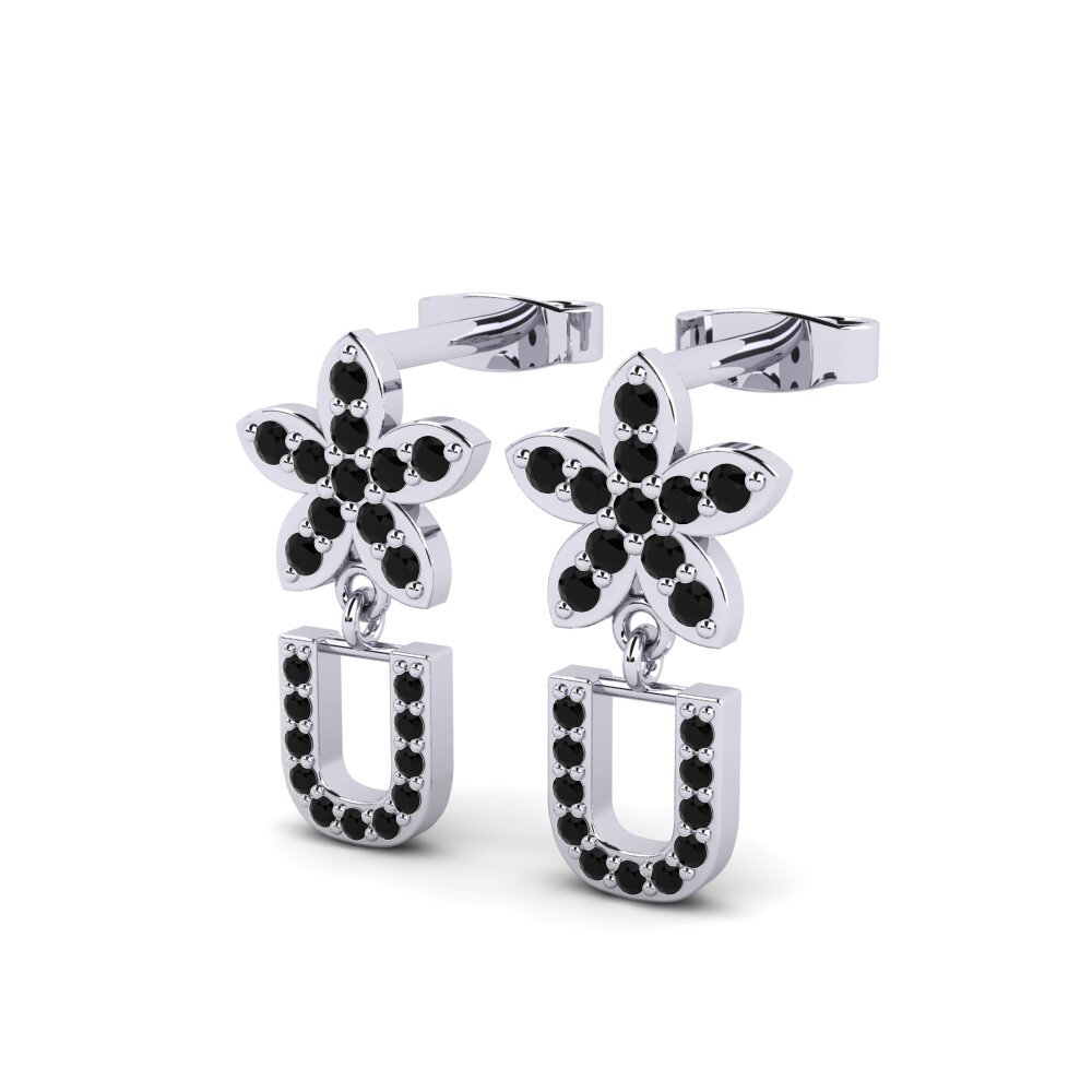 Diamante Negro Pendiente de mujer Miori U