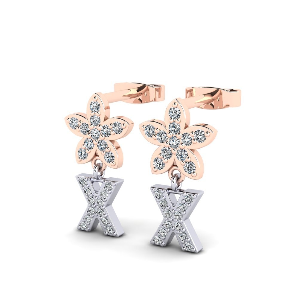 14ct Rose & White Gold Women's Earring Miori X
