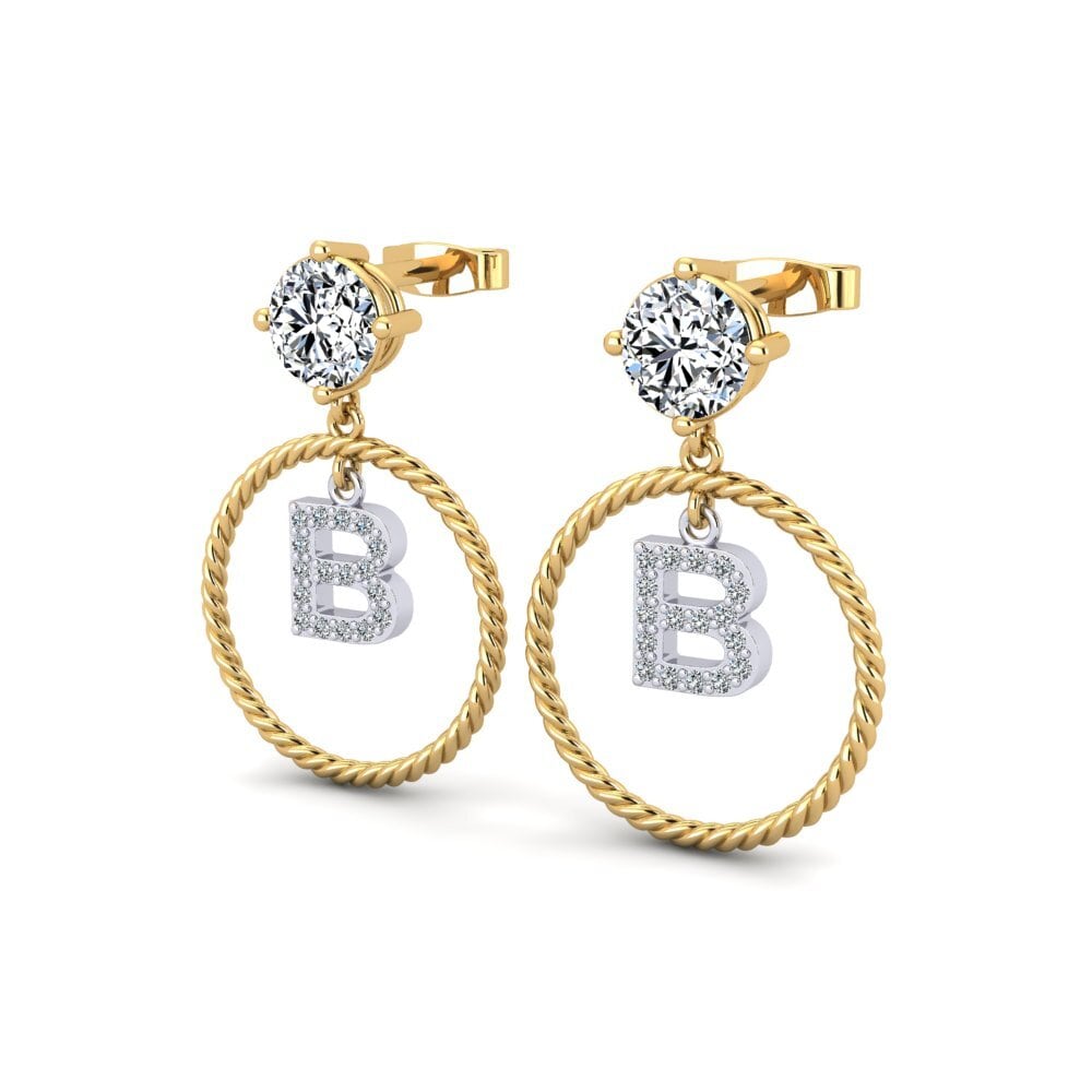 18ct Yellow & White Gold Women's Earring Noss B