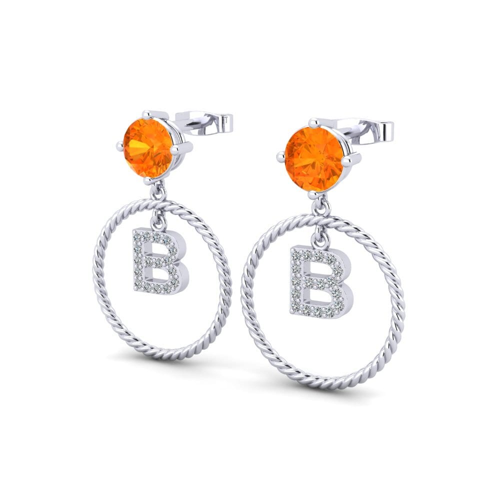Orange Sapphire Women's Earring Noss B