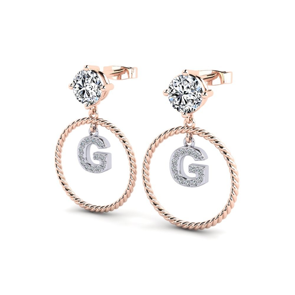 18ct Rose & White Gold Women's Earring Noss G