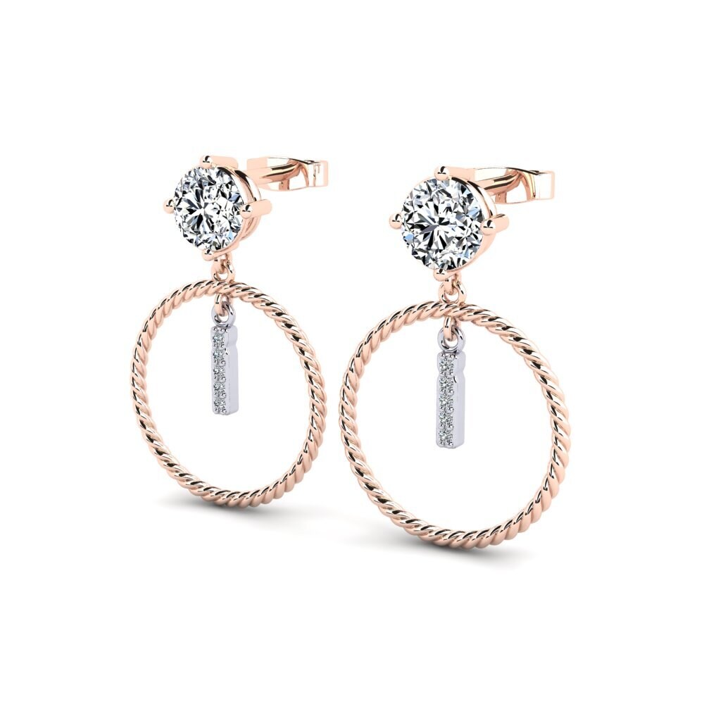 18ct Rose & White Gold Women's Earring Noss I