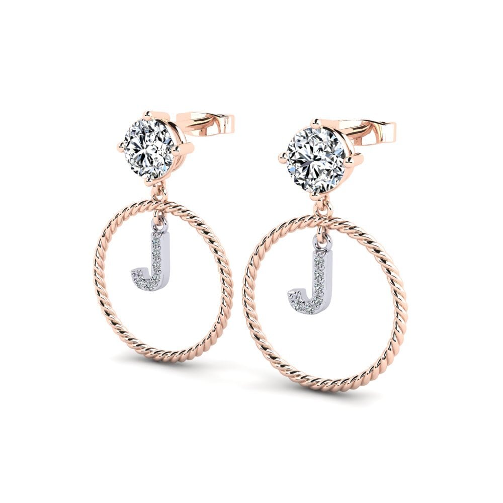 18ct Rose & White Gold Women's Earring Noss J