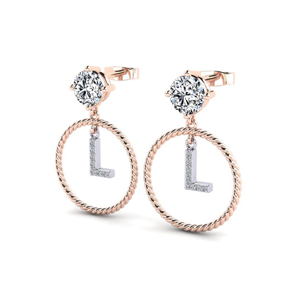 18ct Rose & White Gold Women's Earring Noss L