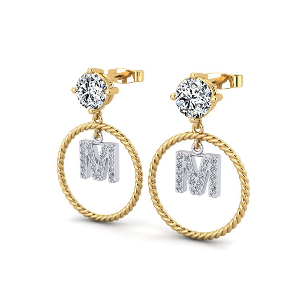 18ct Yellow & White Gold Women's Earring Noss M
