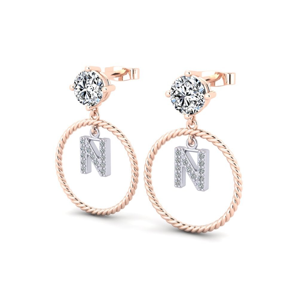 18ct Rose & White Gold Women's Earring Noss N