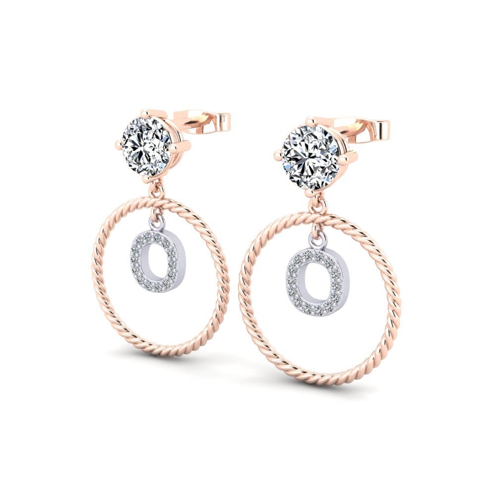 18ct Rose & White Gold Women's Earring Noss O