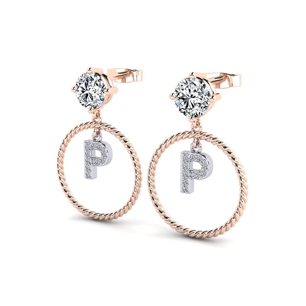 18ct Rose & White Gold Women's Earring Noss P