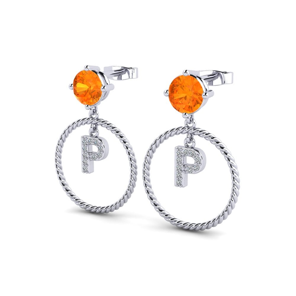 Orange Sapphire Women's Earring Noss P
