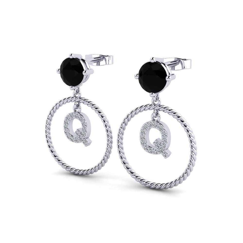 Black Sapphire Women's Earring Noss Q