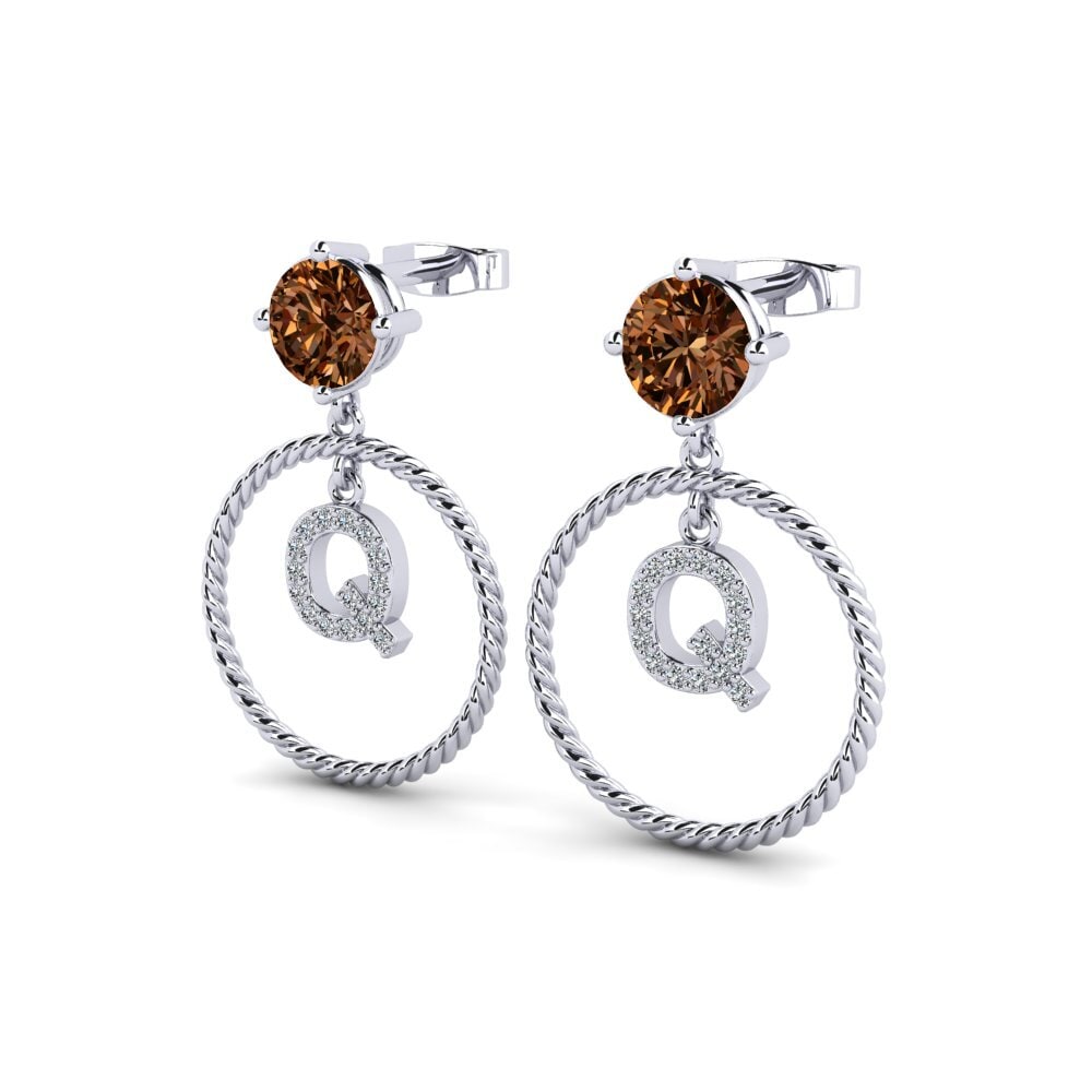 Brown Diamond Women's Earring Noss Q