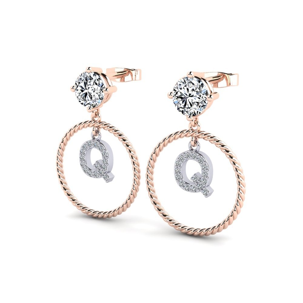 18ct Rose & White Gold Women's Earring Noss Q