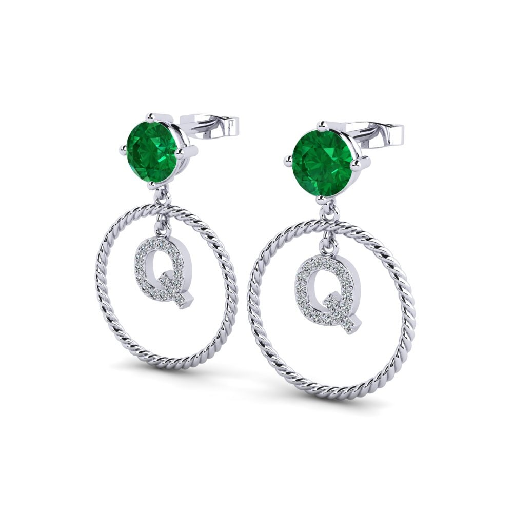 Emerald (Lab Created) Women's Earring Noss Q