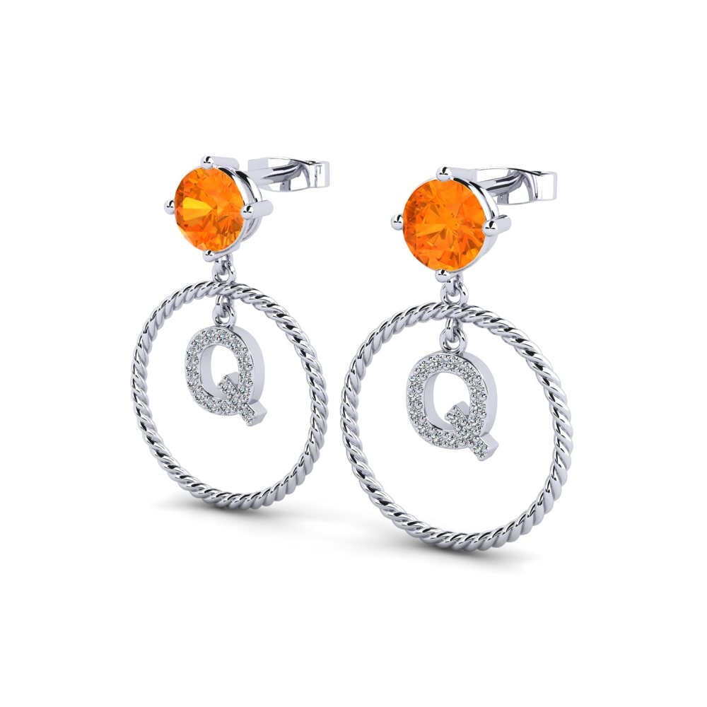 Orange Sapphire Women's Earring Noss Q