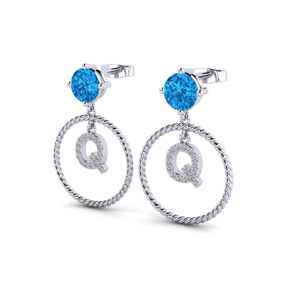 Blue Topaz Women's Earring Noss Q