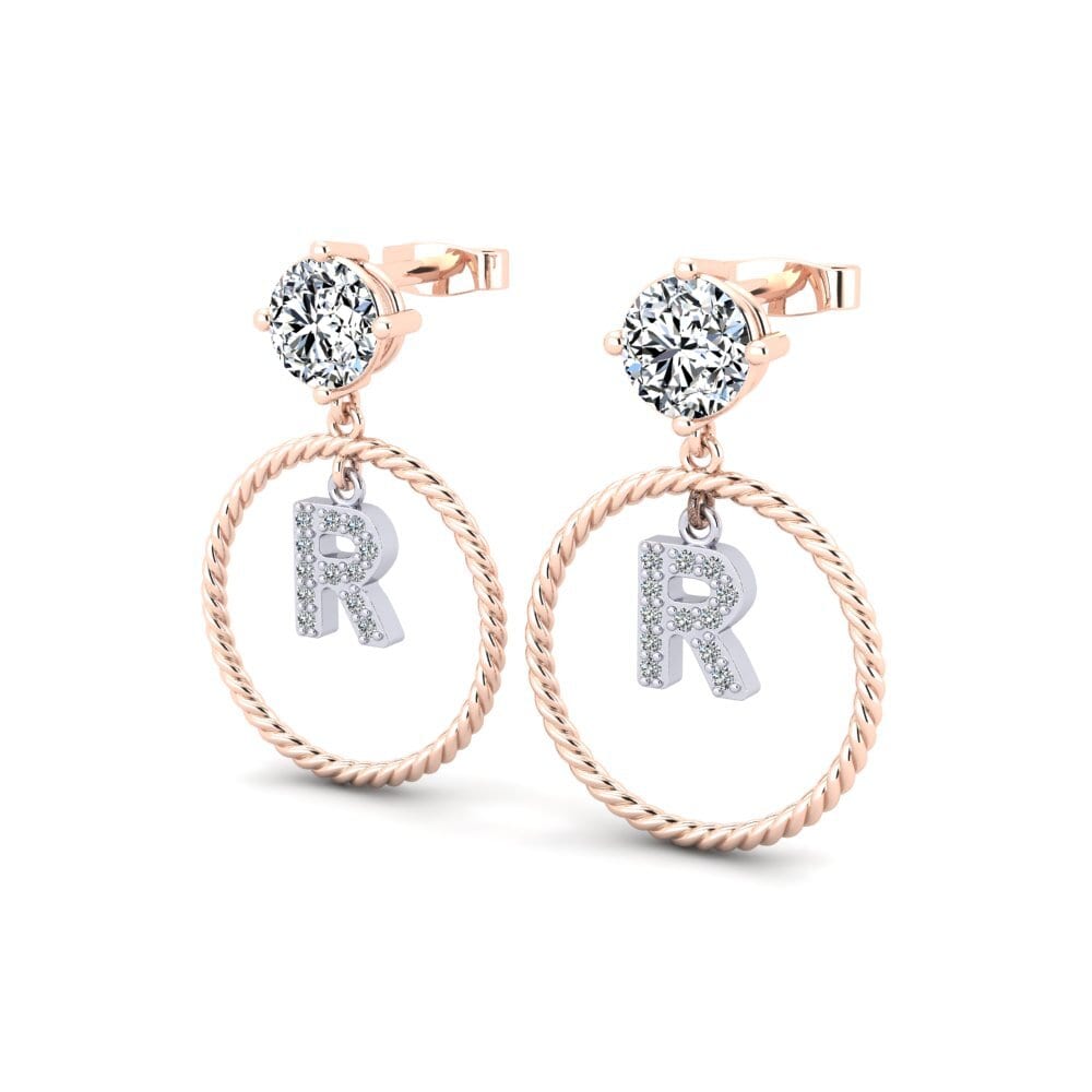 18ct Rose & White Gold Women's Earring Noss R