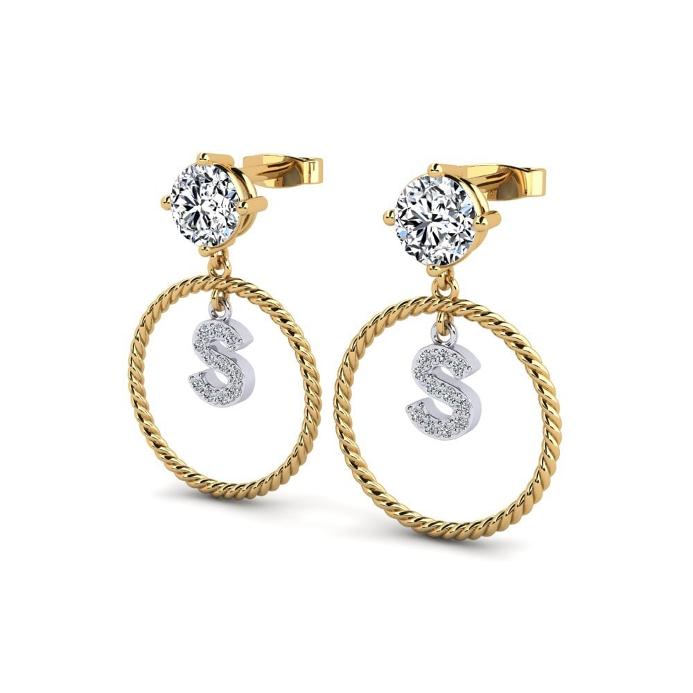 18ct Yellow & White Gold Women's Earring Noss S