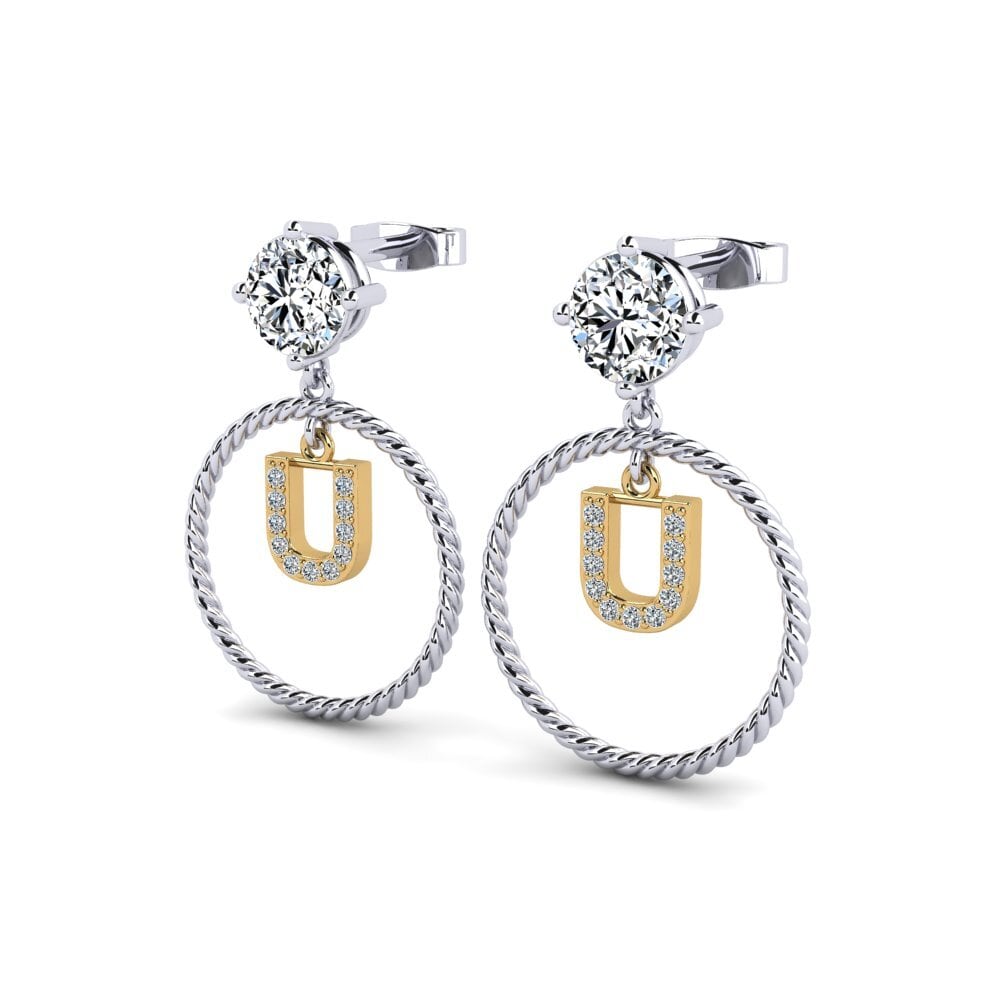 14ct White & Yellow Gold Women's Earring Noss U