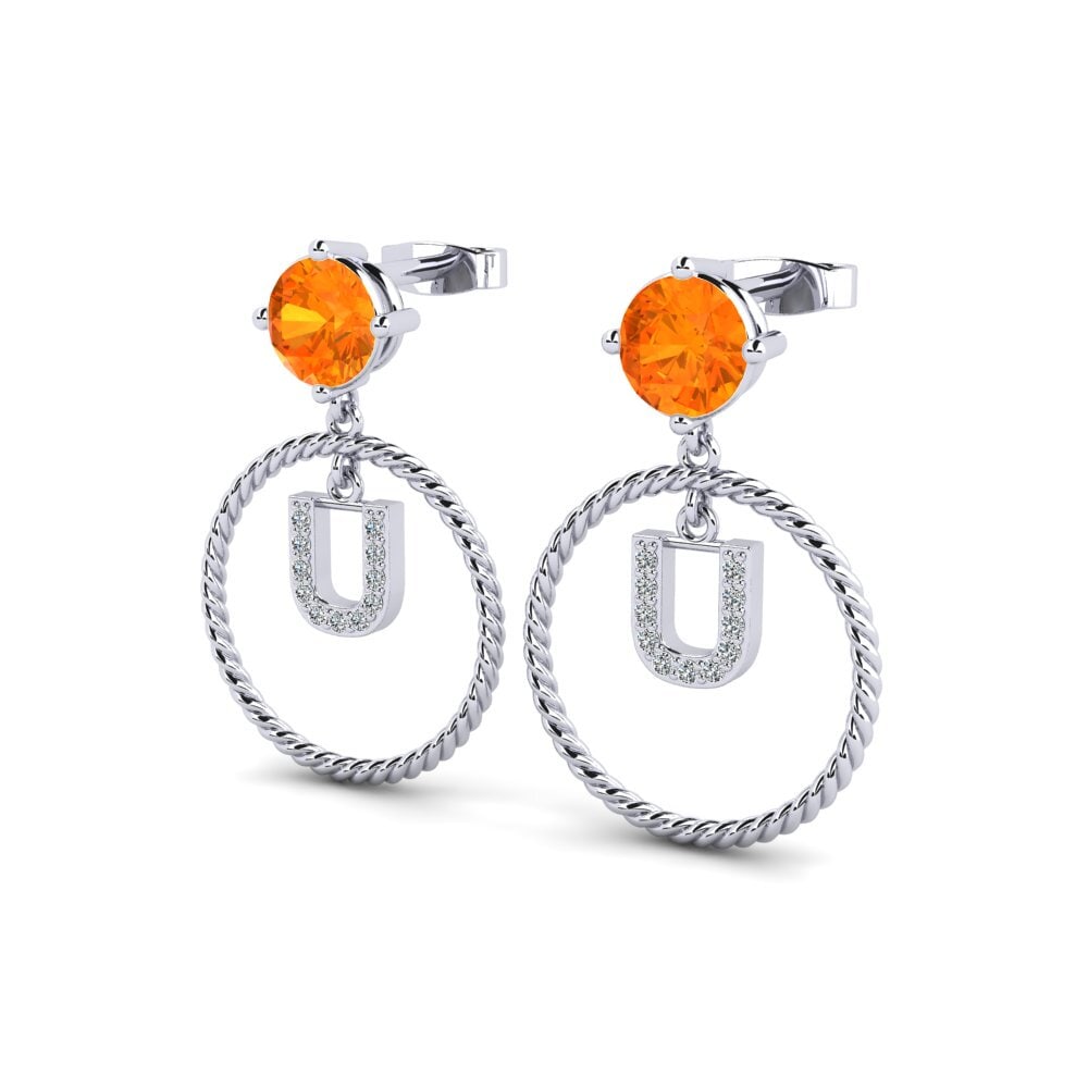 Orange Sapphire Women's Earring Noss U