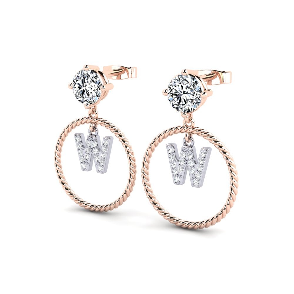 18ct Rose & White Gold Women's Earring Noss W