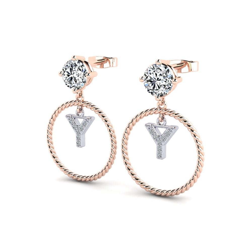 18ct Rose & White Gold Women's Earring Noss Y