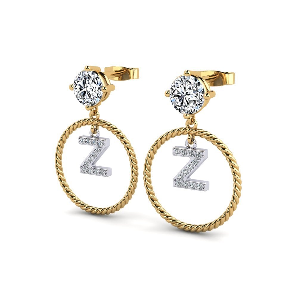 18ct Yellow & White Gold Women's Earring Noss Z