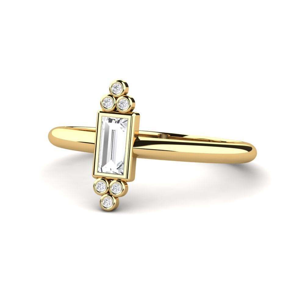 Zafiro blanco Anillo de compromiso Animale