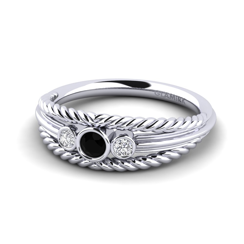 Black Onyx Engagement Ring Audry