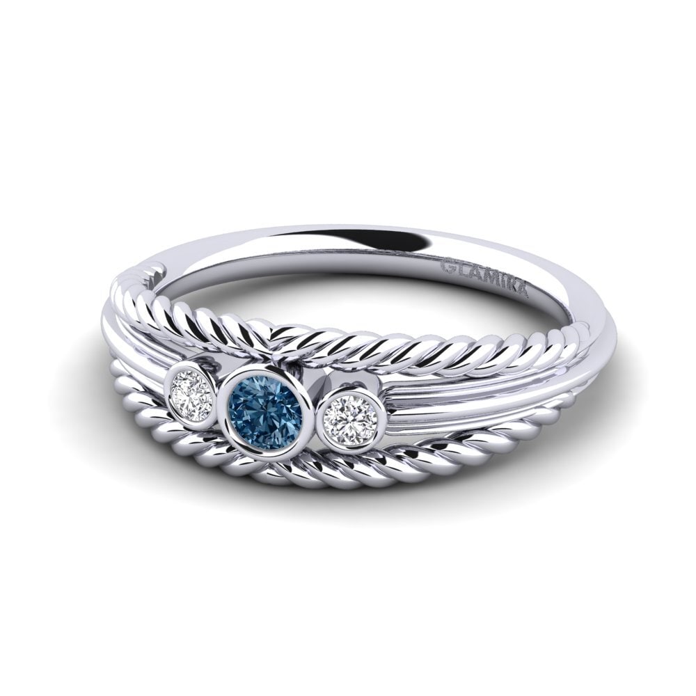 Diamante Azul Anillo de compromiso Audry
