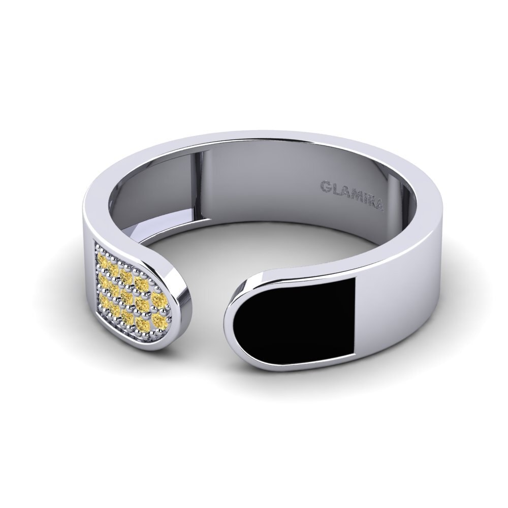 Diamante Amarillo Anillo Debardeura