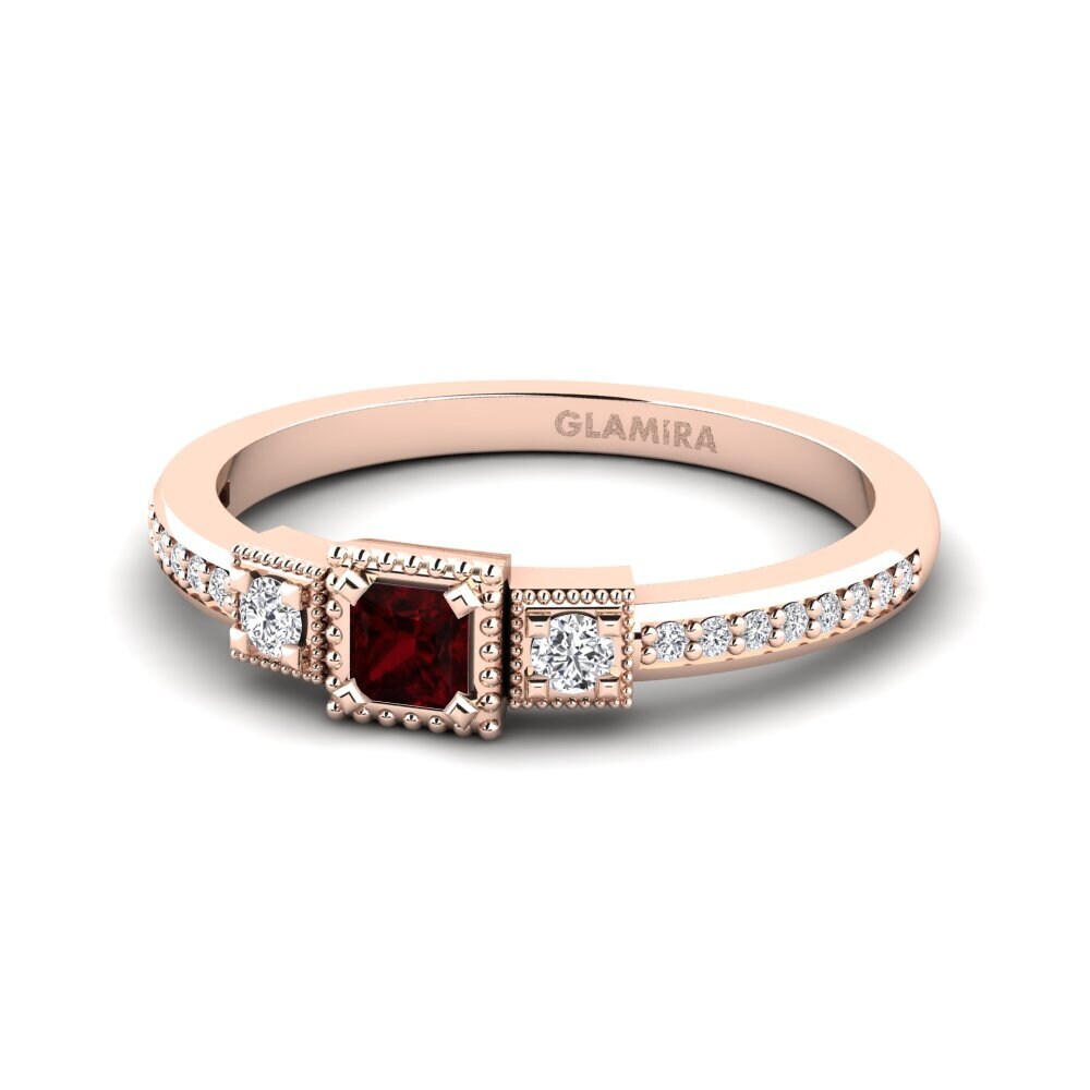 Garnet Engagement Ring Electrique