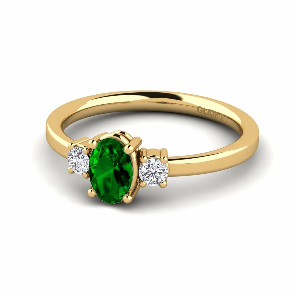 Green Zirconia Engagement Ring Multipla