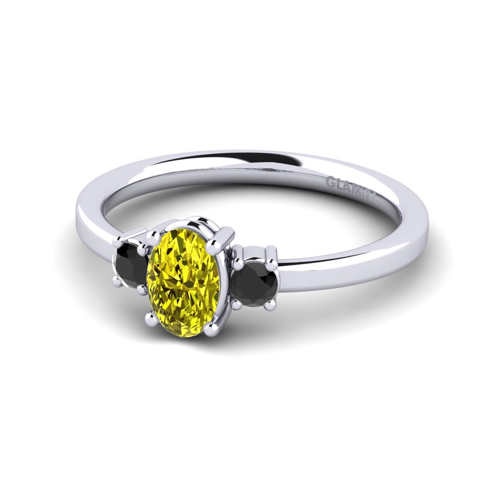 18k Oro Blanco Anillo de compromiso Multipla