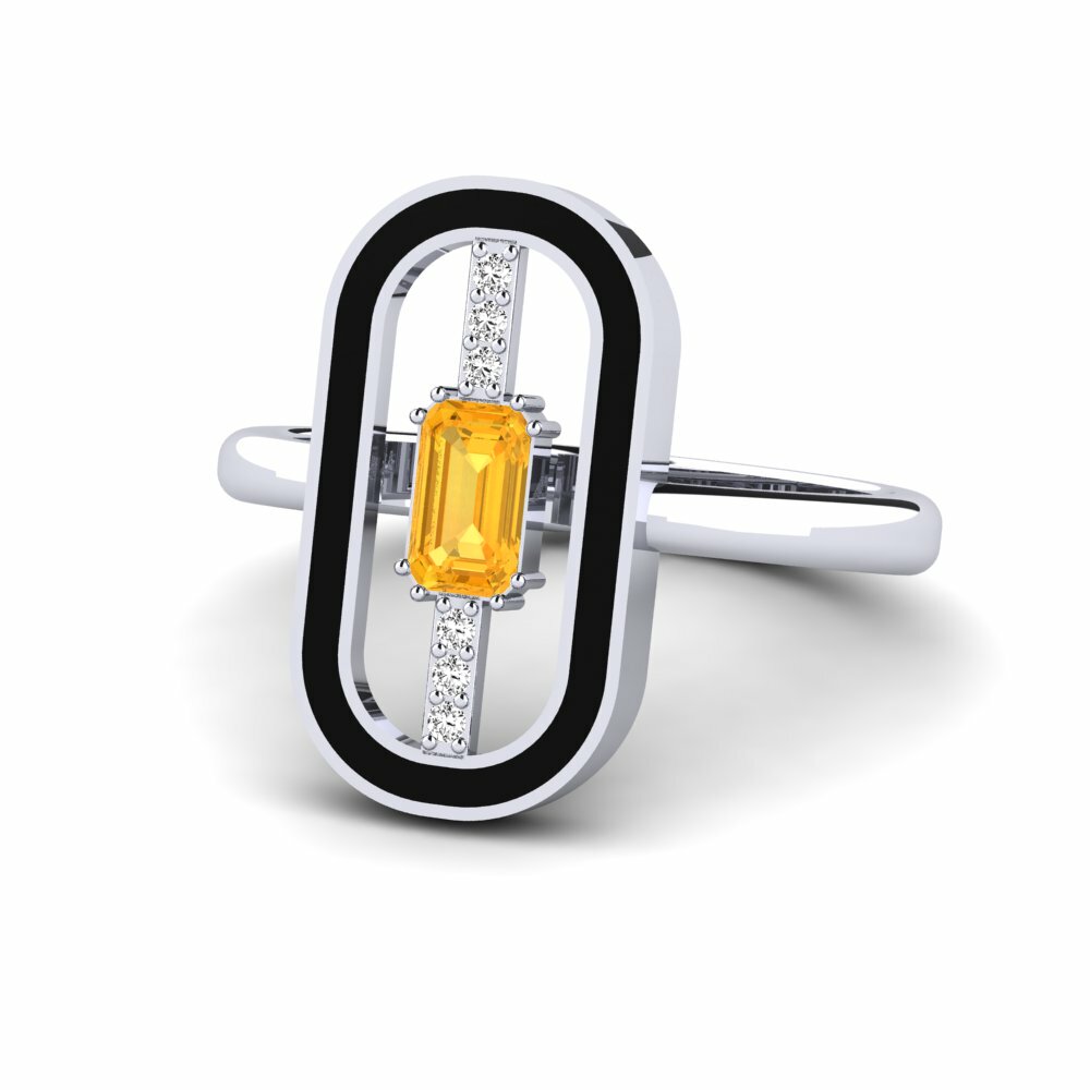 Citrine and diamond ring white gold deals